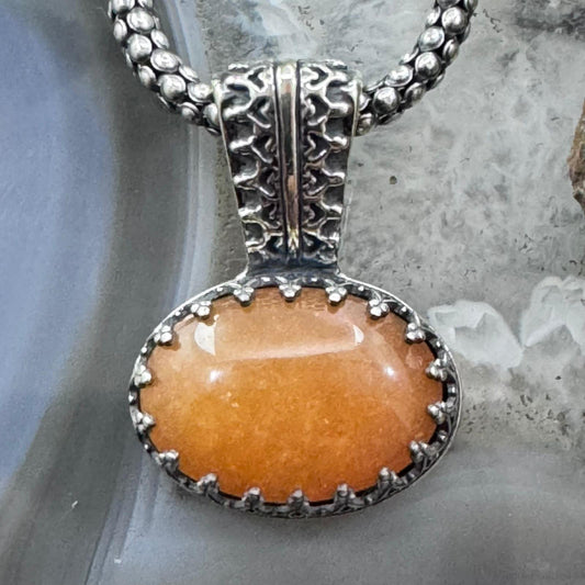 Carolyn Pollack Sterling Silver Oval Carnelian Country Couture Pendant With Necklace