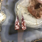 Sterling Silver Elongated Triangle Red River Jasper Slab Dangle Earrings For Women #212