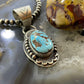 Native American Sterling Oval Kingman Turquoise Decorated Pendant For Women