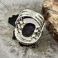 Sterling Silver Southwestern Style Oval Charoite Decorated Ring Size 7 For Women