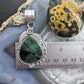 Sterling Silver Southwestern Style Teardrop Emerald Decorated Pendant For Women