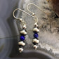 Carolyn Pollack Sterling Silver Navajo Pearl & Lapis Bead Dangle Earrings For Women