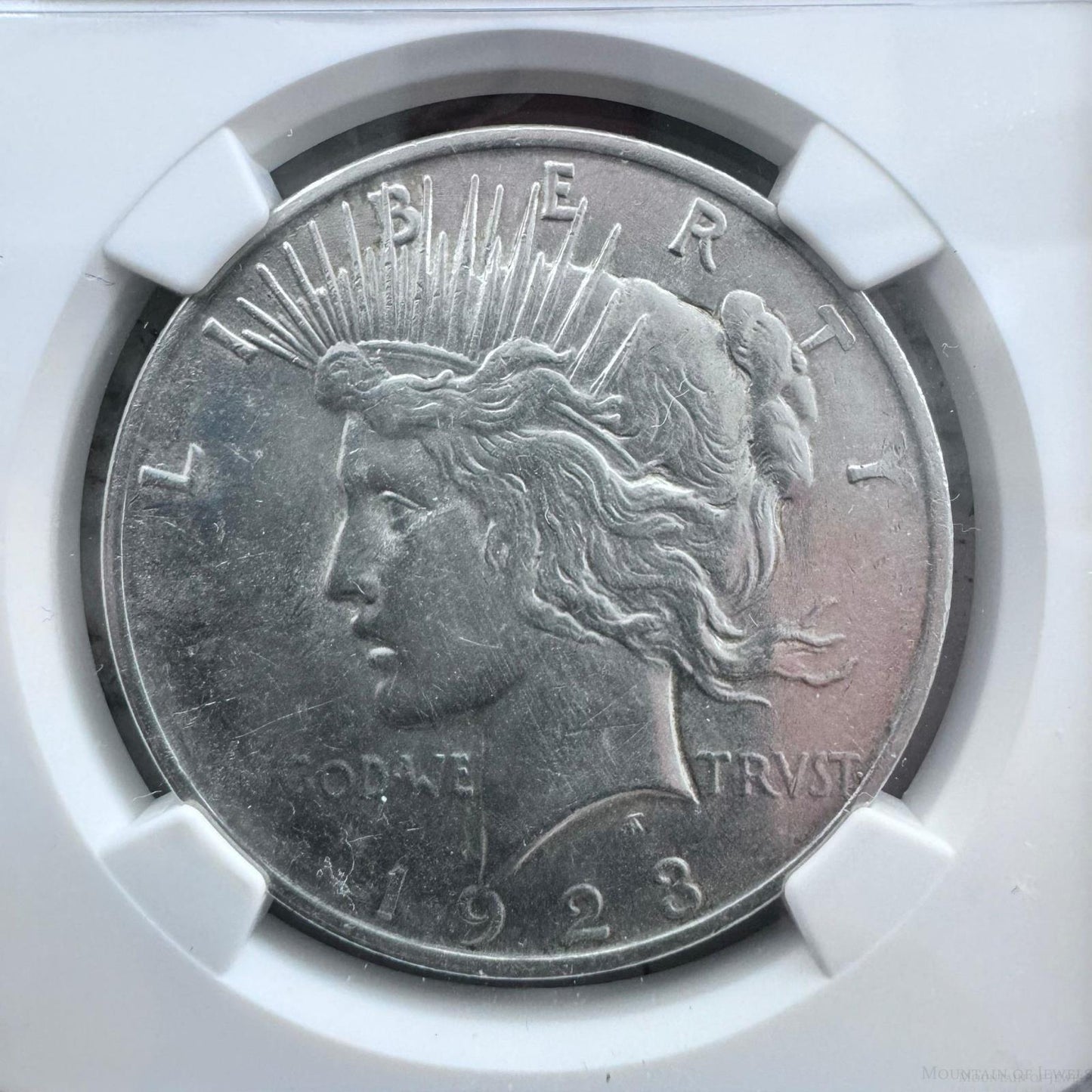 1923 US 90% Peace Silver Dollar NGC AU DETAILS Cleaned #6915774-001DE