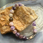 Sterling Silver 8mm Round Amethyst Beads 7" Bracelet For Women