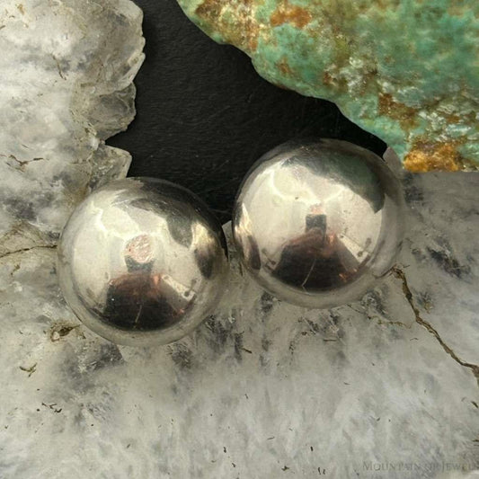 Sterling Silver Dome Stud Earrings For Women