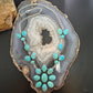 Sterling Silver Southwestern Style Royston Turquoise Cluster 18" Necklace For Women