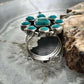 Sterling Silver Southwestern Style Mohave Turquoise Cluster Ring Size 7.5 For Women