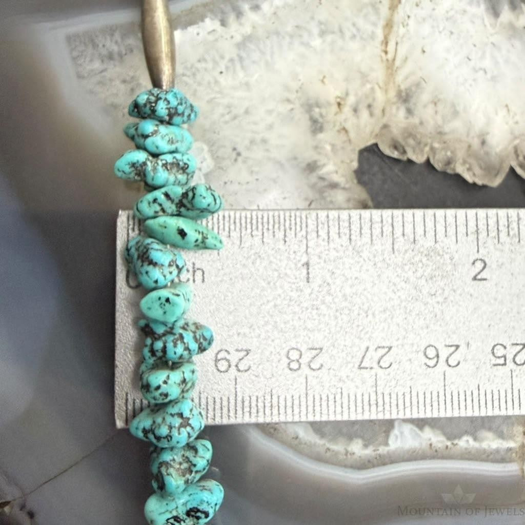 Vintage Native American Natural Nugget Turquoise Beads 18" Necklace For Women