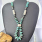Sterling Silver Southwestern Style Turquoise Disk Beads &Starling Beads 20" Necklace For Women #1