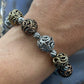 Carolyn Pollack Sterling Silver, Brass, Copper Decorated Swirl Beads Bracelet For Women