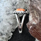 Carolyn Pollack Sterling Silver Orange Spiny Oyster Decorated Split Shank Ring For Women