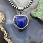 Sterling Silver Southwestern Style Lapis Heart Decorated Pendant For Women #2