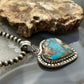 Sterling Southwestern Style Turquoise Spiny Oyster Heart Pendant For Women #1