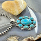 Sterling Silver Southwestern Style Mohave Turquoise Cluster Pendant For Women
