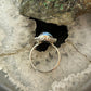 Southwestern Style Sterling Silver 2 Golden Hill Turquoise Ring Size 7 For Women