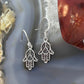 Sterling Silver Filigree Hamsa Fashion Dangle Earrings For Women