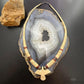 Vintage Native American Shell Beads & Jasper w/ Bird Pendant Necklace For Women