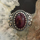 Carolyn Pollack Vintage Southwestern Style Sterling Silver Oval Purple Spiny Oyster Decorated Ring