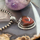 Sterling Silver Southwestern Style Seam Agate Heart Decorated Pendant For Women