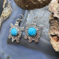 Brad Panteah Sterling Silver Turquoise Stamped Turtle Dangle Earrings For Women