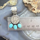 Genuine 1943 90% Silver Mercury Dime Coin w/Teardrop Turquoise Decorated Pendant