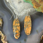 Sterling Silver Oval Maligano Jasper Slab Dangle Earrings For Women #512