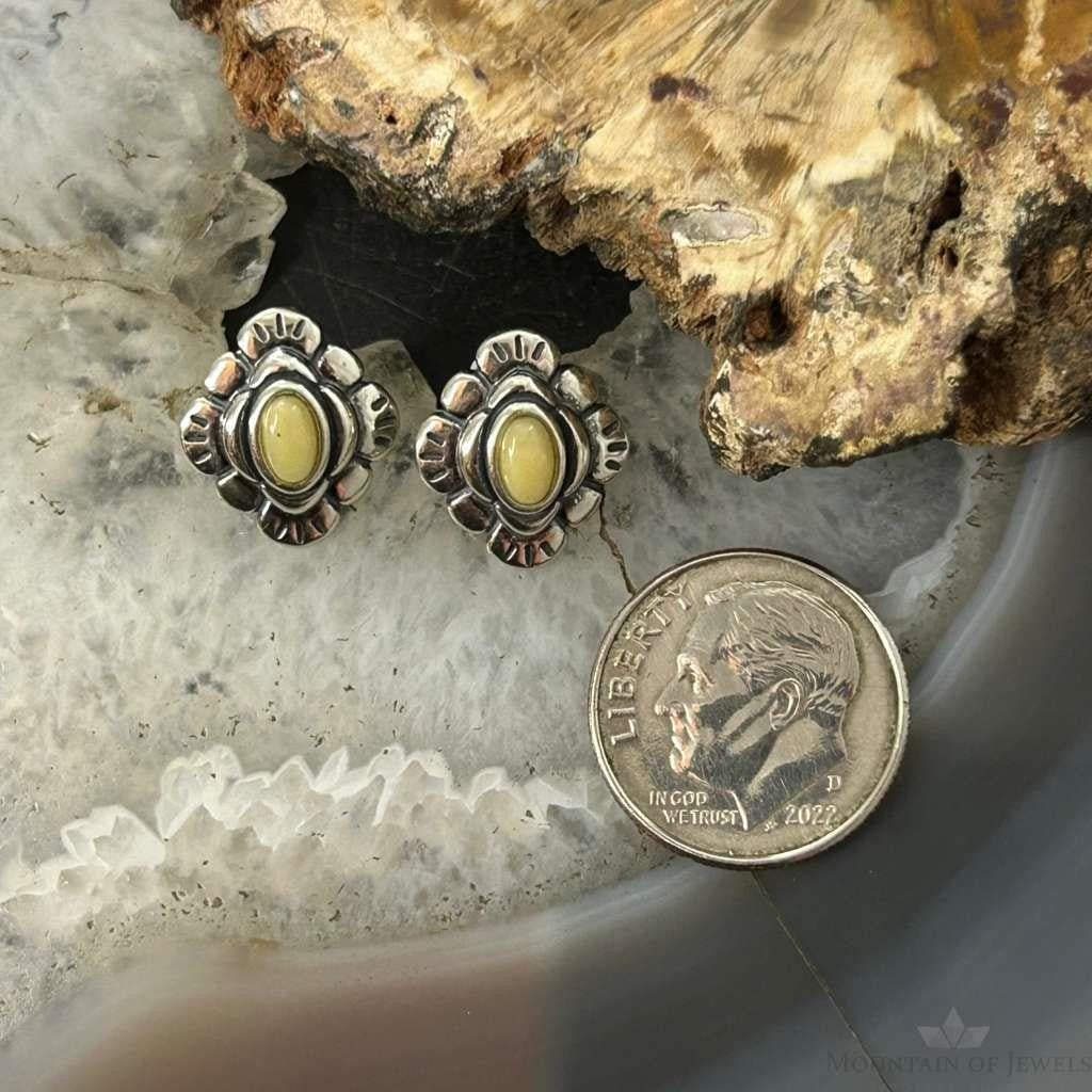 Carolyn Pollack Sterling Silver Yellow Jasper Stud Earrings For Women