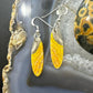 Sterling Silver Oval Bumblebee Jasper Slab Dangle Earrings For Women #153