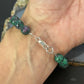 Sterling Silver Ruby Zoisite Beads 8" Bracelet For Women