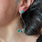 Carolyn Pollack Sterling Silver Jade & Malachite Hoop Dangle Earrings For Women