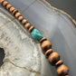Southwestern Style Copper 4.5-14mm Navajo Pearl&Natural Hubei Turquoise Necklace For Women