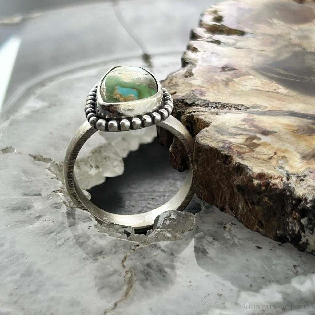 Sterling Silver Southwestern Style Sonora Gold Turquoise Adjustable Ring For Women #4