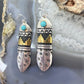 Tommy & Rosita Singer Sterling Silver & GF w/Turquoise Dot Stamped Dangle Earrings For Women