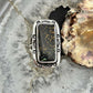 Native American Sterling Silver Rectangle Black Jack Bar Ring Size 7.5 For Women