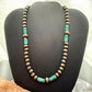 Southwestern Style Copper 8-10mm Navajo Pearl Beades &Turquoise 18"-20" Necklace For Women