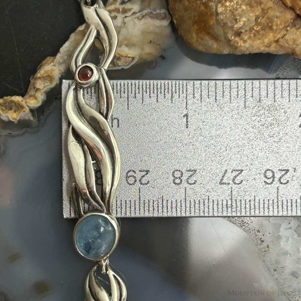 Carolyn Pollack Sterling Silver Multi-Gemstone Link Foldover Bracelet For Women