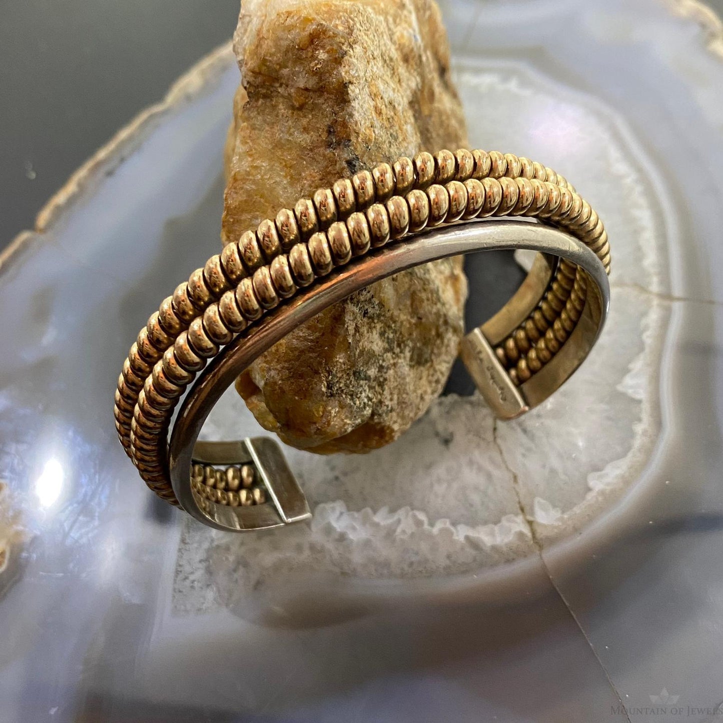 Tahe Vintage Native American Sterling & Gold Filled Coils Bracelet For Women