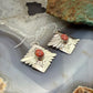 Michael Nez Sterling Silver Spiny Oyster Pueblo Life Dangle Earrings For Women