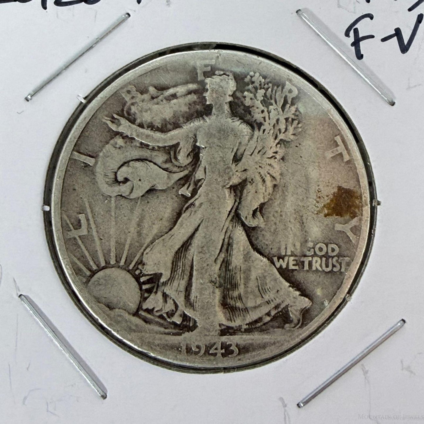 1943 US Walking Liberty Half Dollar 90% Silver F-VF #20126-1