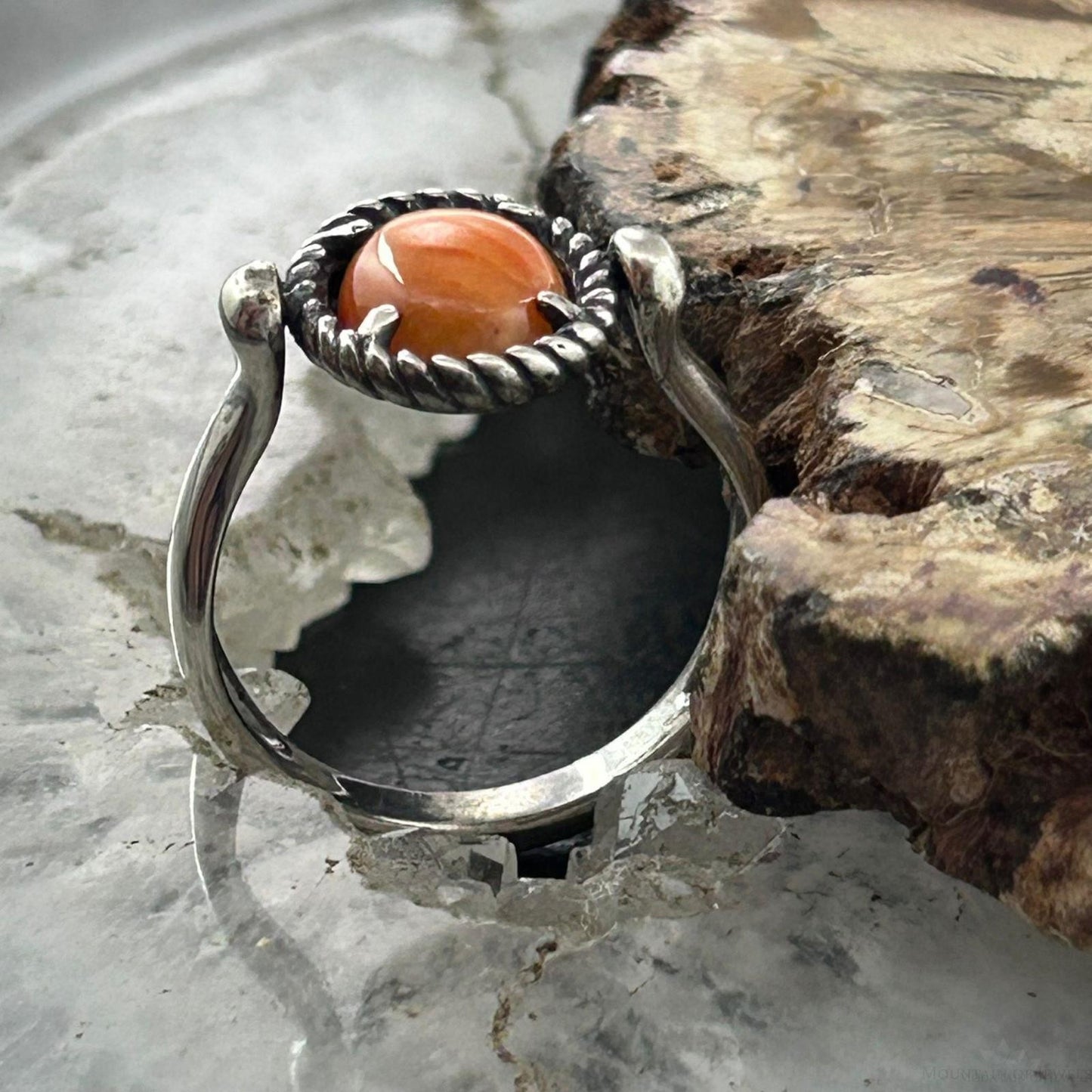 Carolyn Pollack Sterling Silver Oval Spiny Oyster Reversible Ring For Women