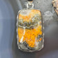 Sterling Silver Southwestern Style Rectangle Yellow Jasper Pendant For Women