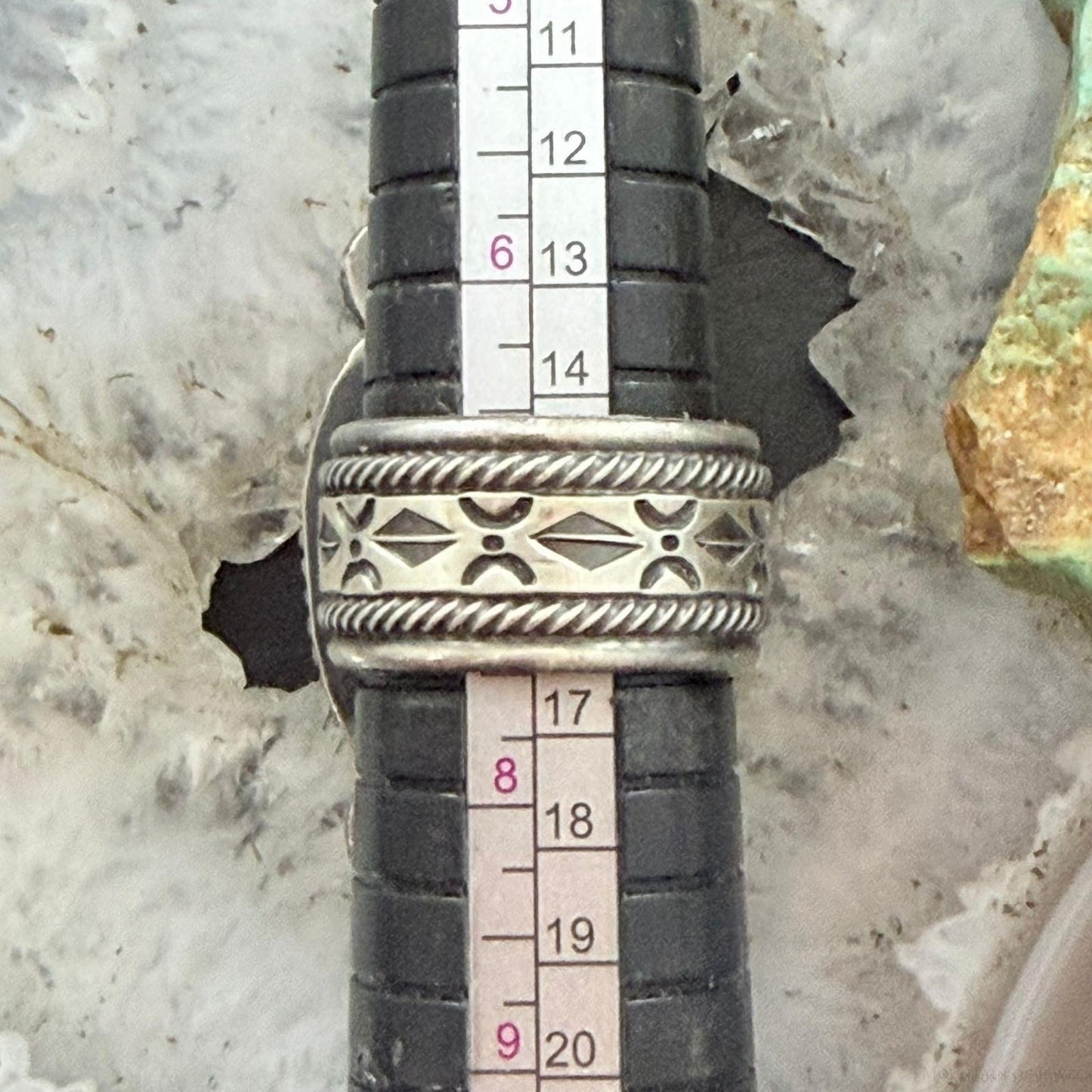 Michael Calladitto Native American Sterling Silver Turquoise Ring Size 7 For Women