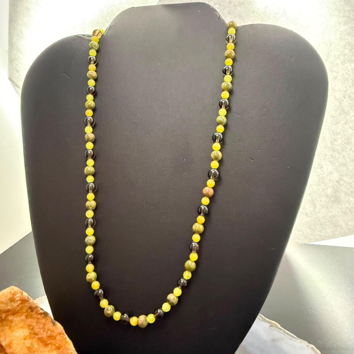 Carolyn Pollack Sterling Silver Smoky Quartz,Serpentine,Prehnite 24" Necklace For Women
