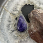 Sterling Silver Southwestern Style Teardrop Charoite Ring Size 8.5 For Women