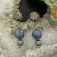 Carolyn Pollack Sterling Silver denim Lapis Decorated Dangle Earrings For Women