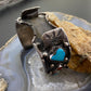 Vintage Native American Silver Turquoise & Coral Heavy Watch Bracelet For Men