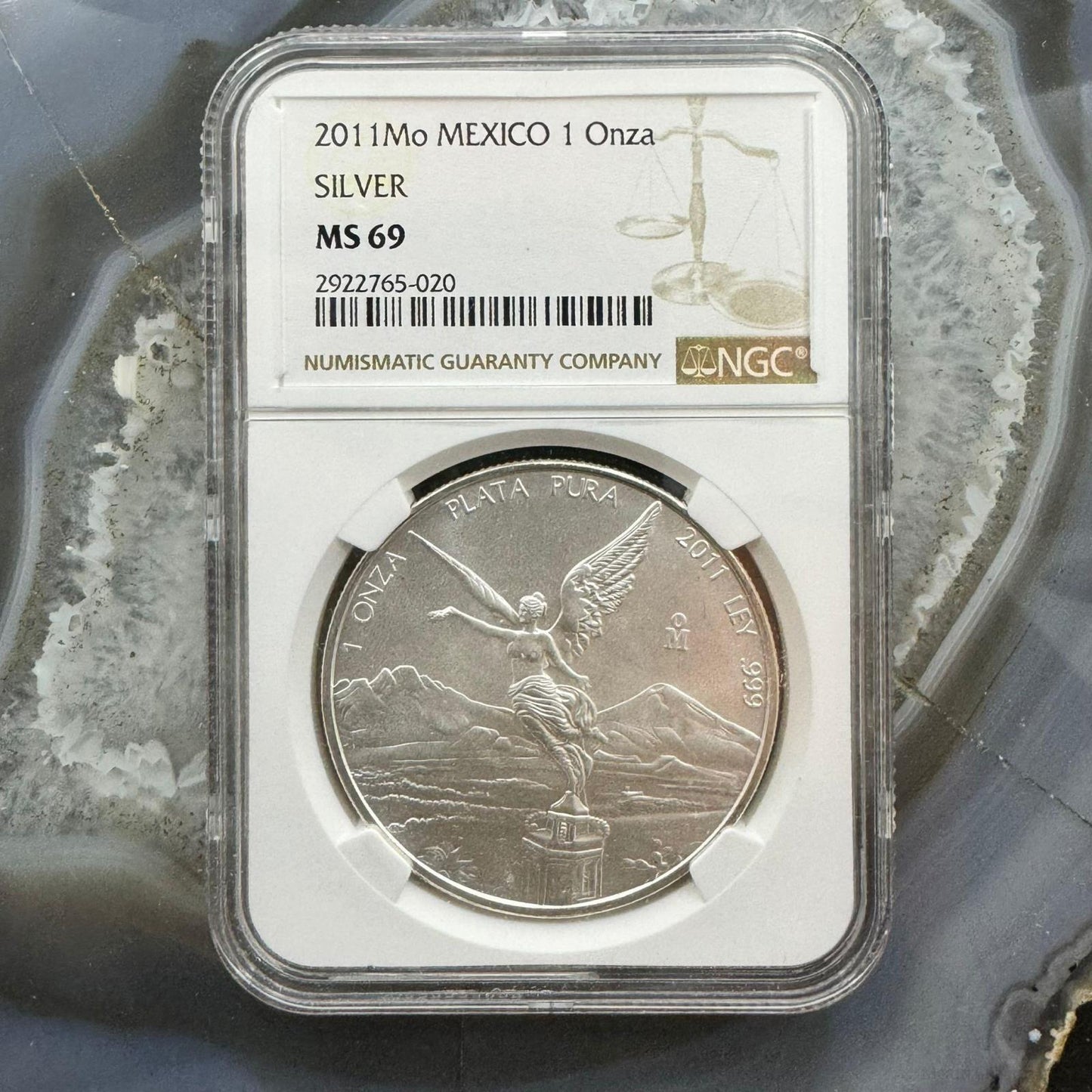 2011 Mexico 1.0ozt .999 Fine Silver Round NGC MS69 #2922765-020