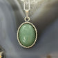 Carolyn Pollack Sterling Silver Oval Green Aventurine Pendant Necklace For Women