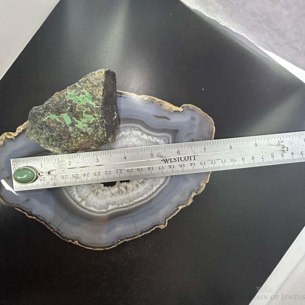 Carolyn Pollack Sterling Silver Oval Green Aventurine Pendant Necklace For Women