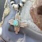 Sterling Silver Southwestern Style Oval Mohave Turquoise Unisex Zia Pendant #2